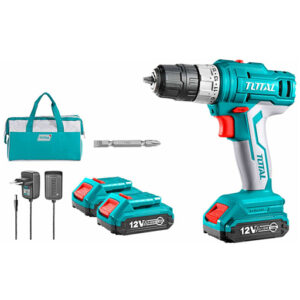 TOTAL CORDLESS DRILL,12V,1.5 AH