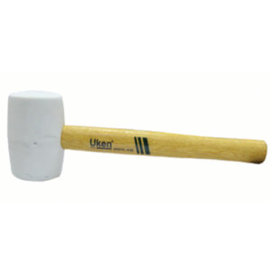 UKEN RUBBER HAMMER 8 OZ WOOD HANDLE (WHITE)