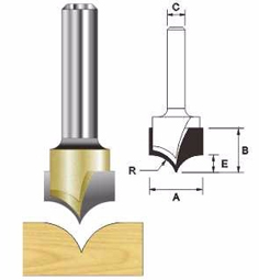 ARDEN ROUTER BIT POINTED OVER BIT 6.4X9.5X6MM