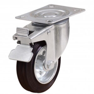 UKEN CASTER WHEEL RUBBER 6" SWIVEL W/BRAKE