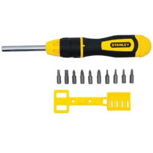STANLEY MULTIBIT RATCHETING SCREW DRIVER + 10 BITS