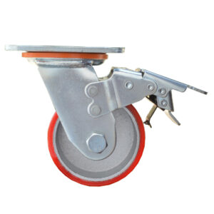 CASTER WHEEL PU 6" SWIVEL WITH BRAKE-UKEN