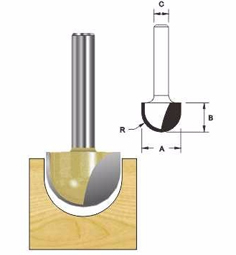 ARDEN ROUTER BIT CORE BOX 9.5 X 6MM