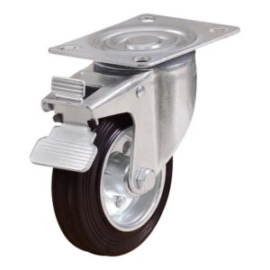 UKEN CASTER WHEEL RUBBER 5" SWIVEL W/BRACKET